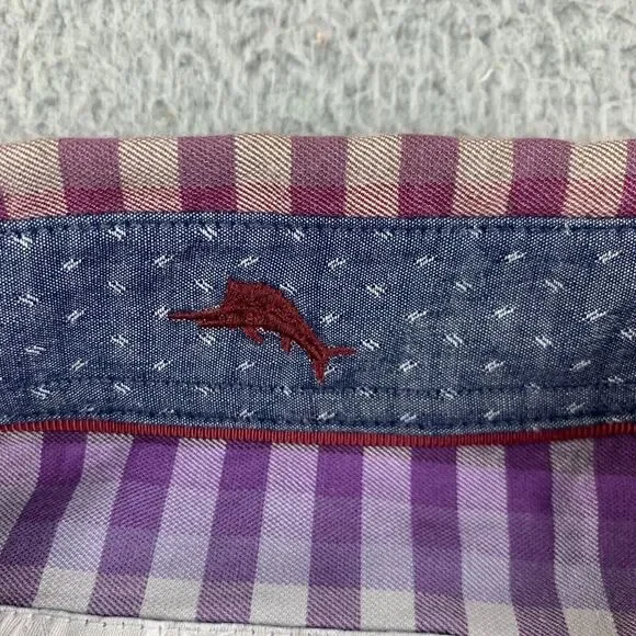 Tommy Bahama Shirt Mens Large Lavender Stripes Dress Long Sleeve‎ Stretch - Picture 11 of 14